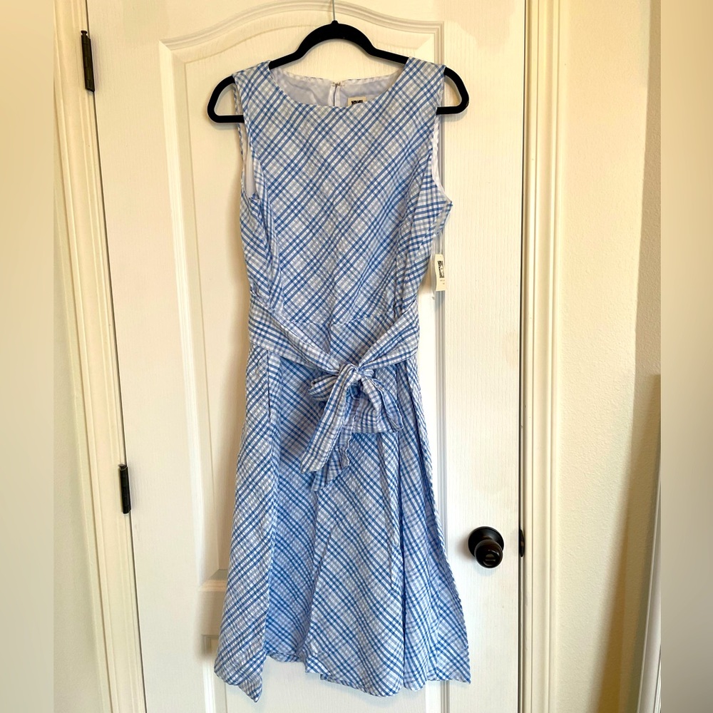 Anne Klein blue and white gingham summer dress